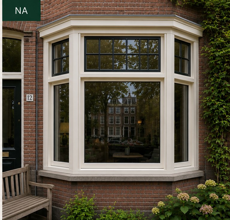 Stadse gevel in Amsterdam Oud-West — na